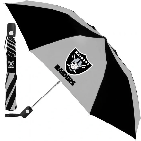 Las Vegas Raiders Large Iconic LogoFolding Umbrella - Picture 3 of 4